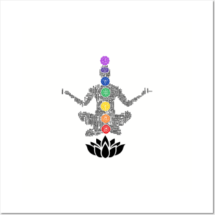 Typography Yoga Chakras Posters and Art